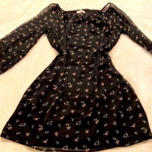 LOFT Dress, sheer sleeve, long sleeve